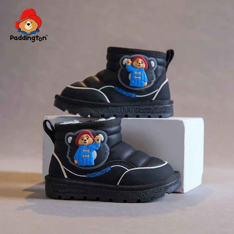 813帕丁顿熊男女童雪地靴保暖防滑冬季儿童雪地靴