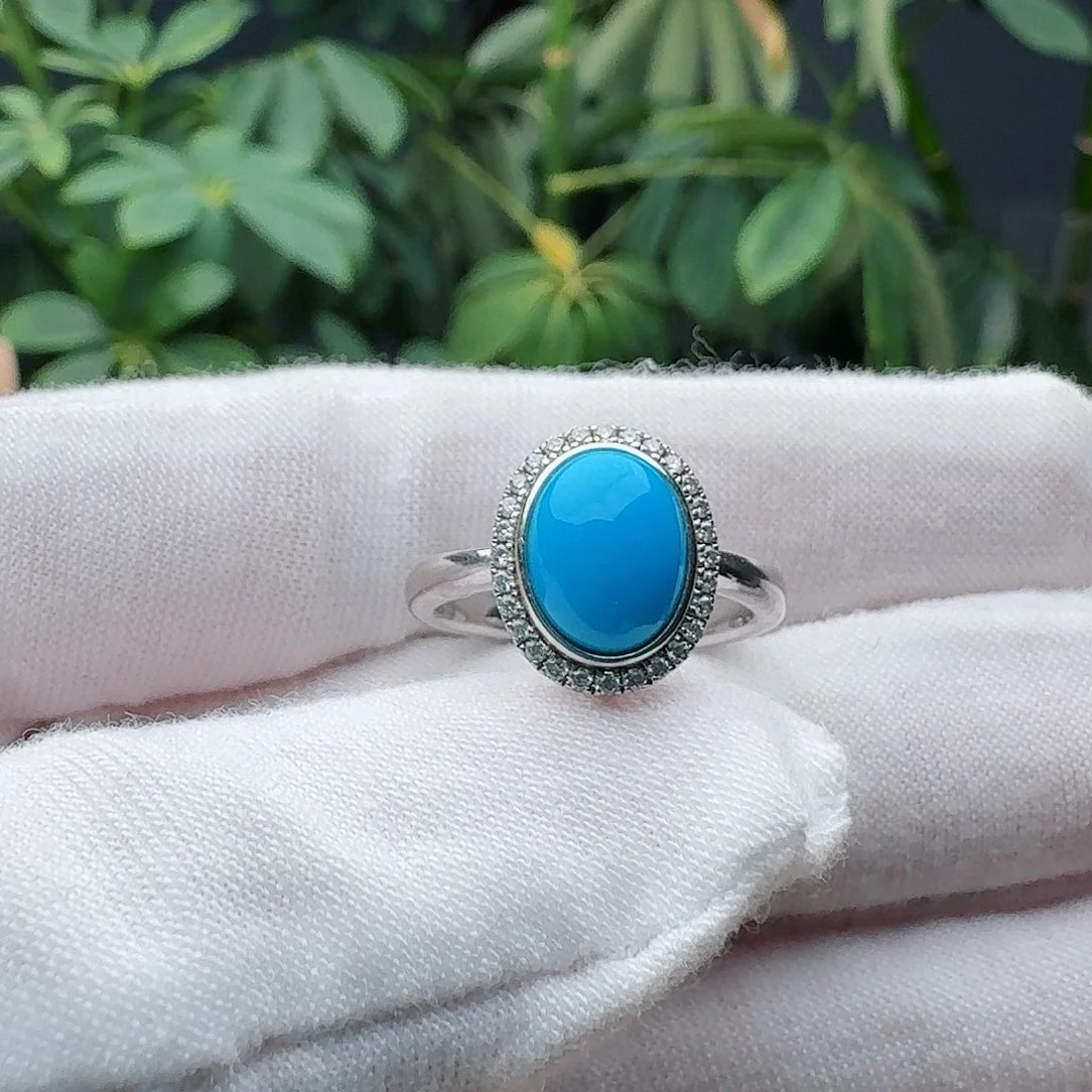 绿松石银S925镶嵌戒指戒指