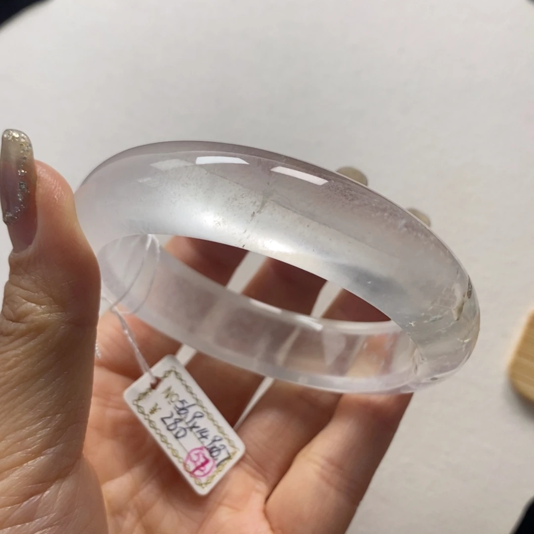 石英质玉未镶嵌手镯56.9特价不退换有扣手57号