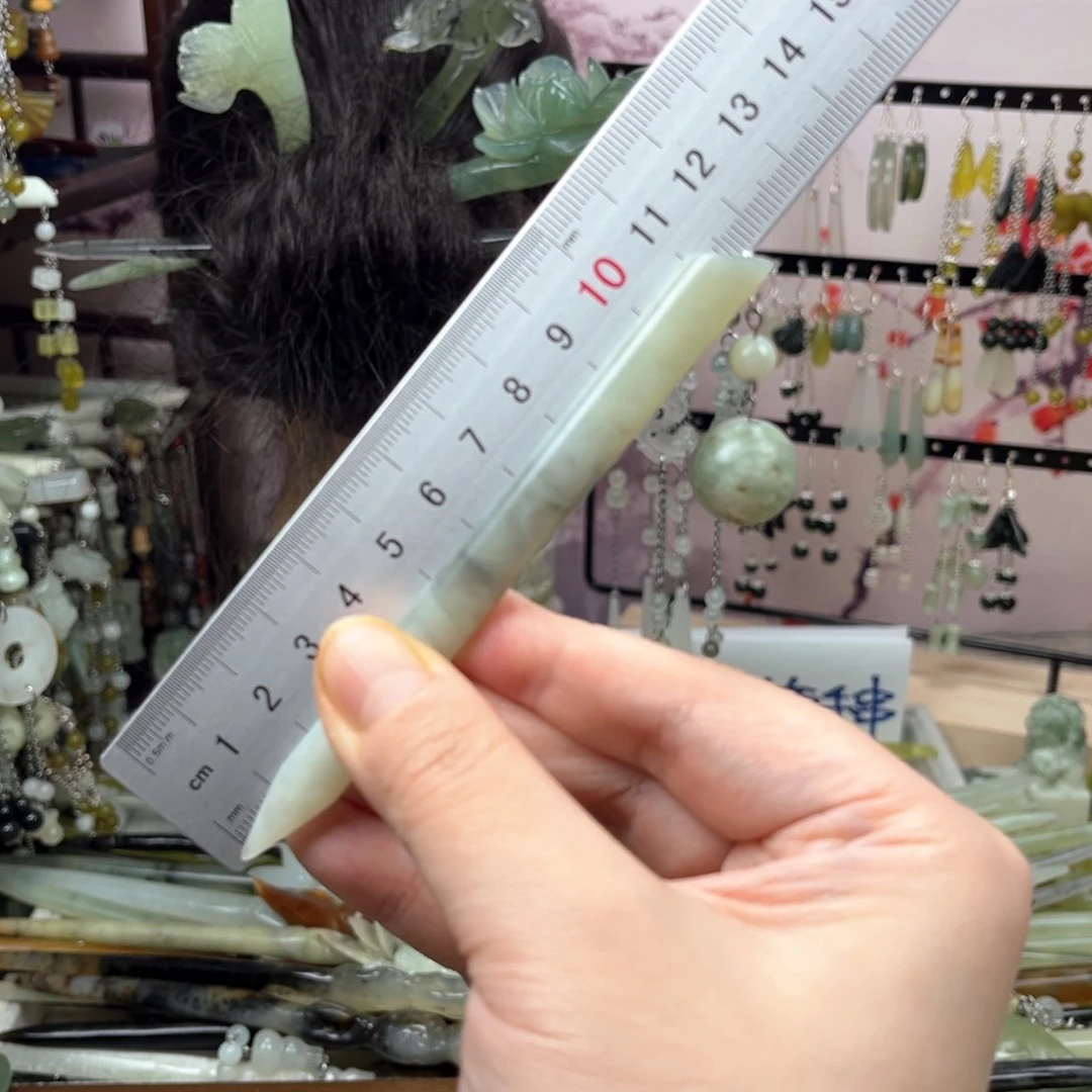 岫玉未镶嵌发饰长度12厘米左右的