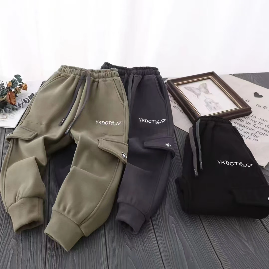 【桐桐妈】(680克)十级防风裤一色一体绒美拉德系工装裤-XZY823