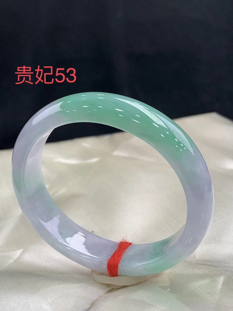 天然缅甸A货翡翠手镯，贵妃53圈口