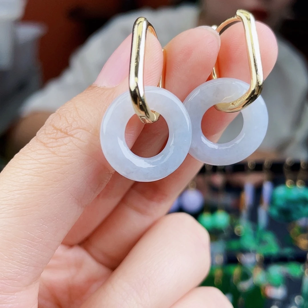 翡翠未镶嵌耳饰饰品