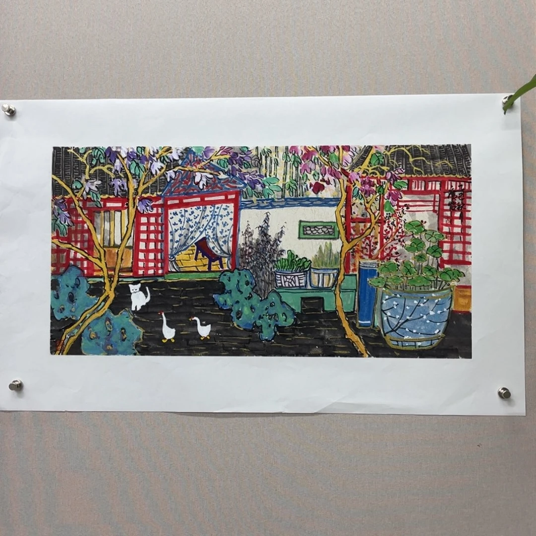 国画艺术家真人手绘