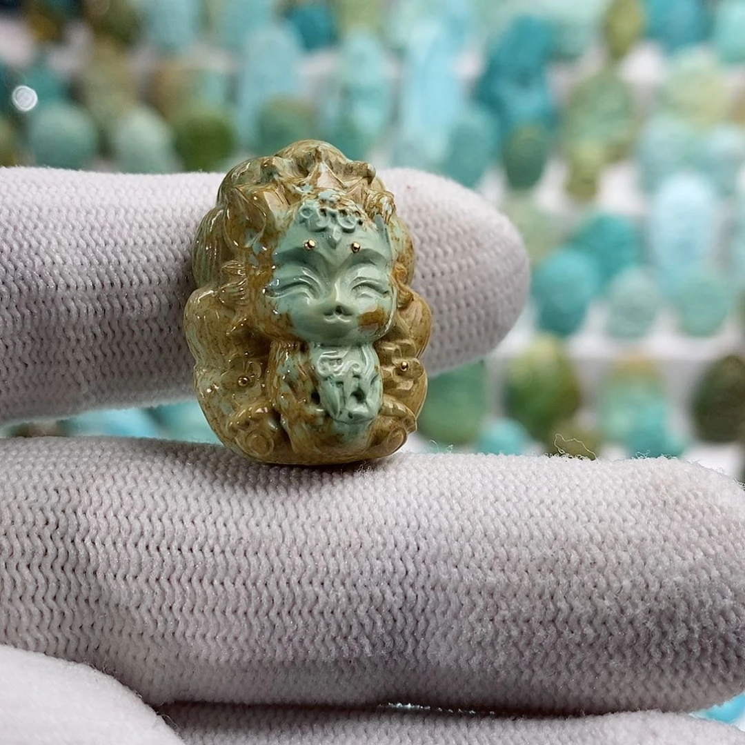 绿松石绿松石未镶嵌瓷**隅