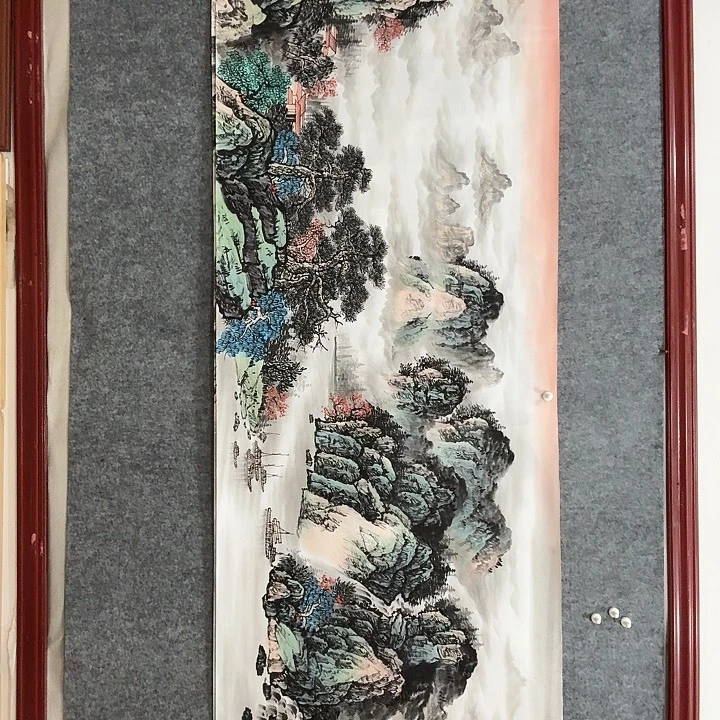 国画手绘国画江山如画
