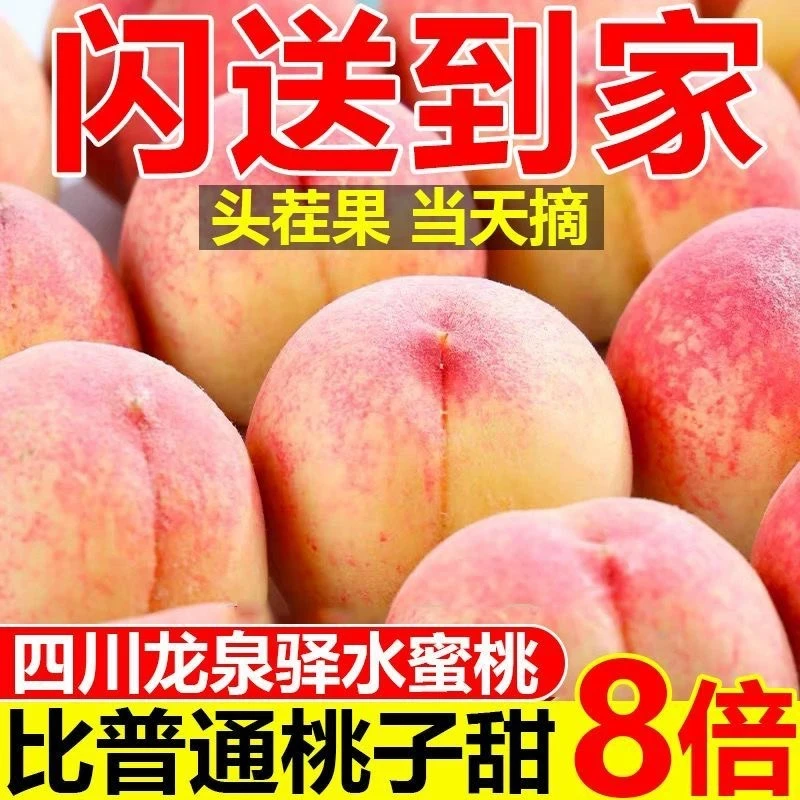 老【4斤 巨无霸】四川龙泉水蜜桃 中桃9号 新鲜现摘 脆甜多汁 坏果包赔 4斤四川省