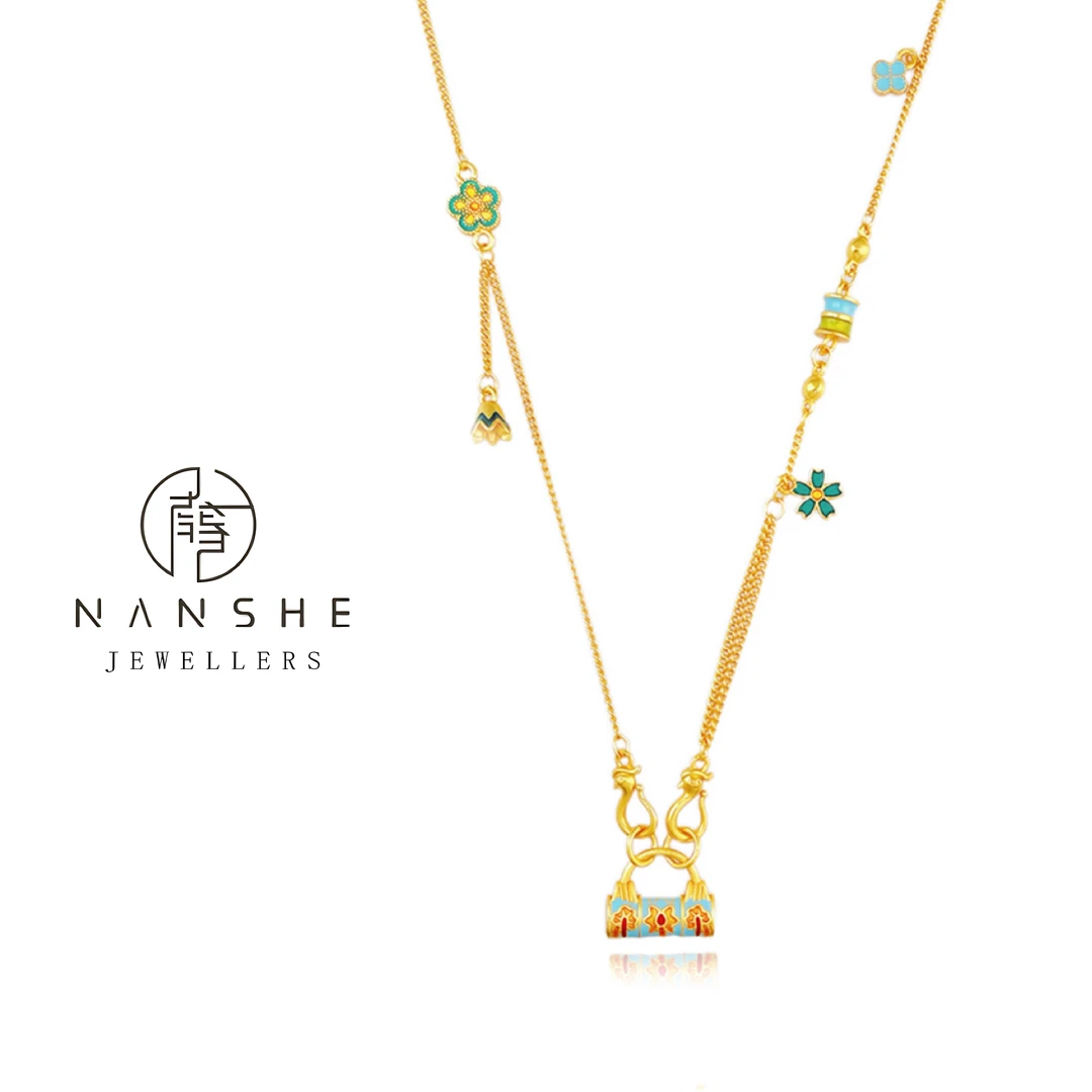 NANSHE/南奢 朝花今拾 古法锁包新中式项链