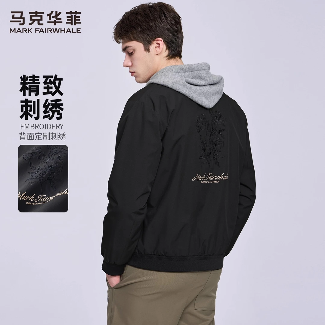 【背部刺绣】马克华菲棒球领夹克男士2025秋季新款潮流飞行员外套