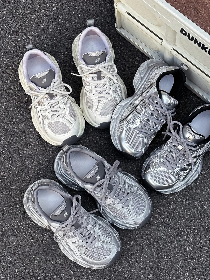 女士厚底网面老爹鞋透气百搭休闲运动跑鞋