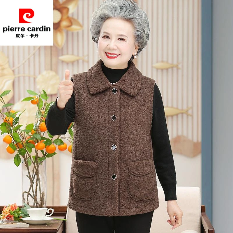 奶奶冬装加绒加厚棉背心马夹老太太棉袄外穿中老年妈妈坎肩马甲女