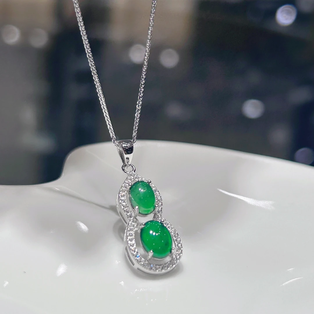 S925银翡翠吊坠含链-多样性发一-FC117