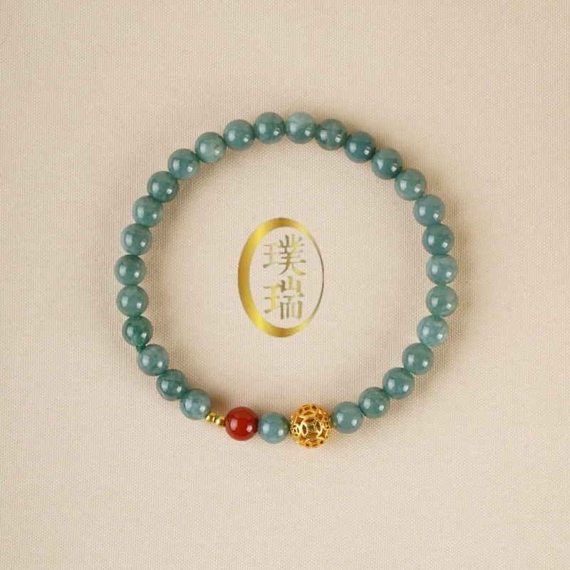 天然翡翠配南红隔珠绣球手链 多样性发一 SL570