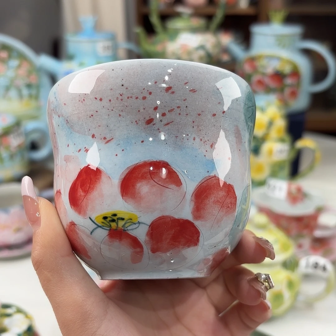 瓷片景德镇手绘高温釉下彩陶瓷茶具