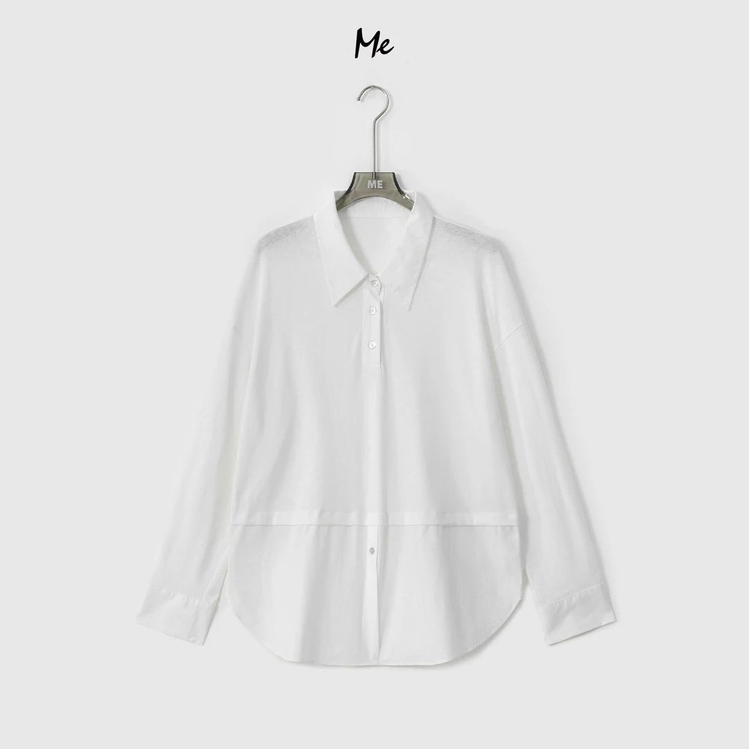 ME【华尔女精英】假两件高知显瘦舒适时尚百搭一手长上衣MESA0523