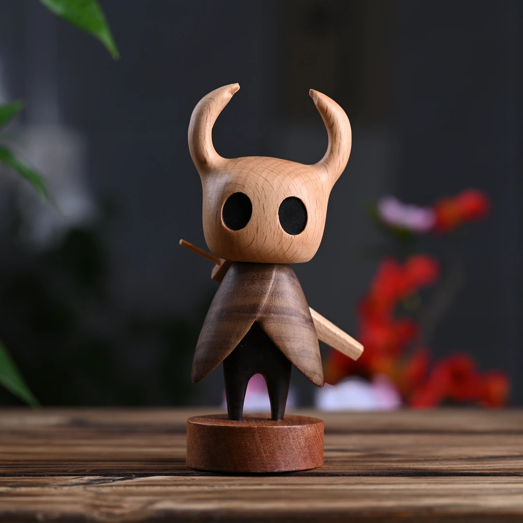 榉木空洞骑士游戏周边公仔手办模型创意家居桌面木雕摆件可拆卸