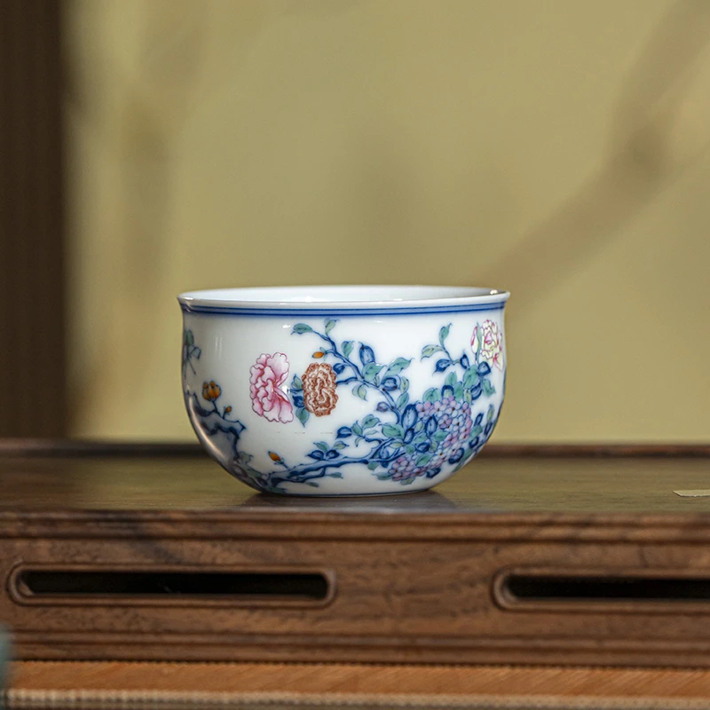 【墨舍名窑】玗琪轩宋式绣球花杯 yqx370  陶瓷家用复古