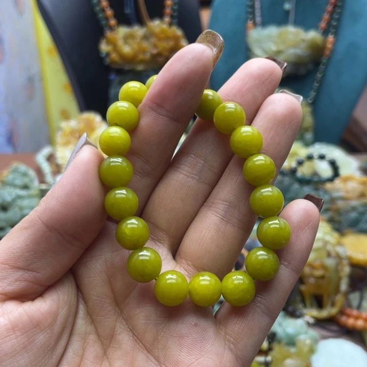 蛇纹石玉合金颈饰
