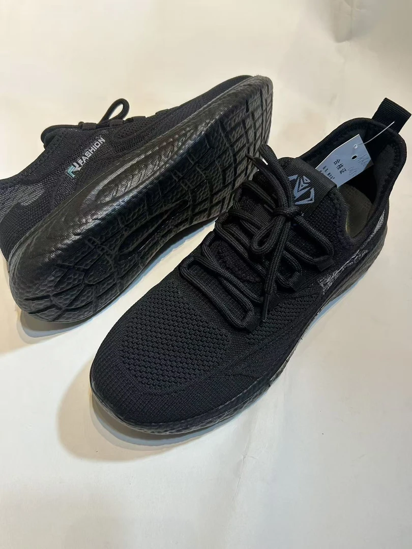 透气时尚网面鞋飞织夏季懒人鞋套筒潮鞋植鞣皮防滑运动鞋纯色网鞋