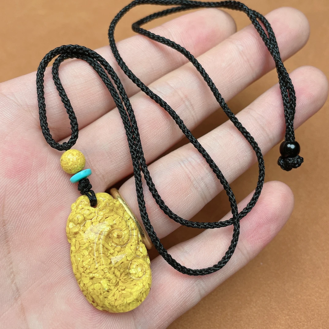 含辰砂工艺品晶108-晶体砂雄黄如意手工定制-