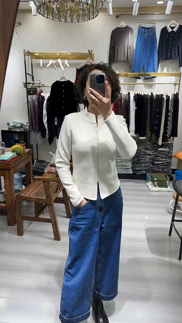美丽家小蛮腰修身双拉链保暖外套