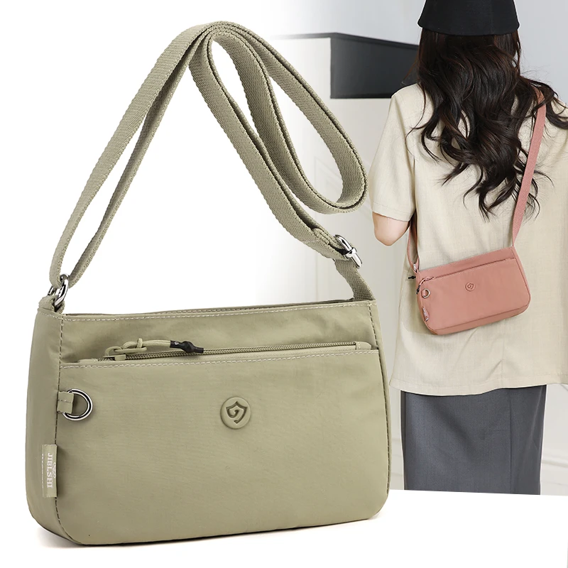 包包女手机包2025夏季新款百搭斜挎包时尚单肩小包包多层牛津布包