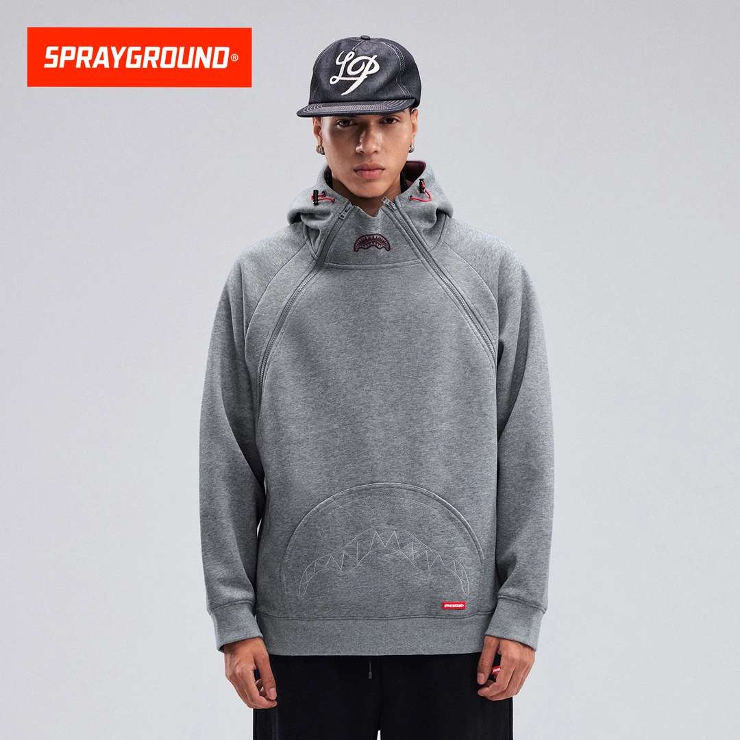 SPRAYGROUND双11好物鲨鱼嘴连帽双拉链卫衣琥珀流光JM WE133313