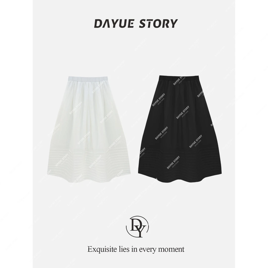 DAYUE【流光】百搭不挑人~一点都不闷热100苎麻松紧时尚百搭半身裙