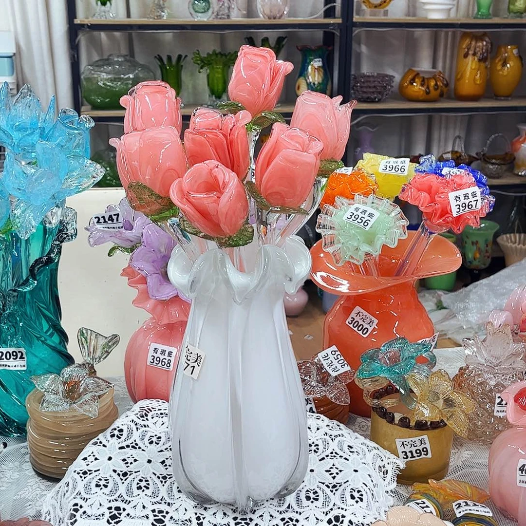 7花1瓶 家悦琉璃工艺品瓶不完美