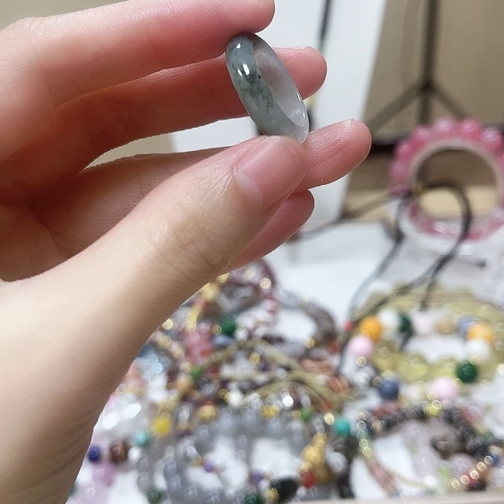 纯铜石英石飘花戒圈