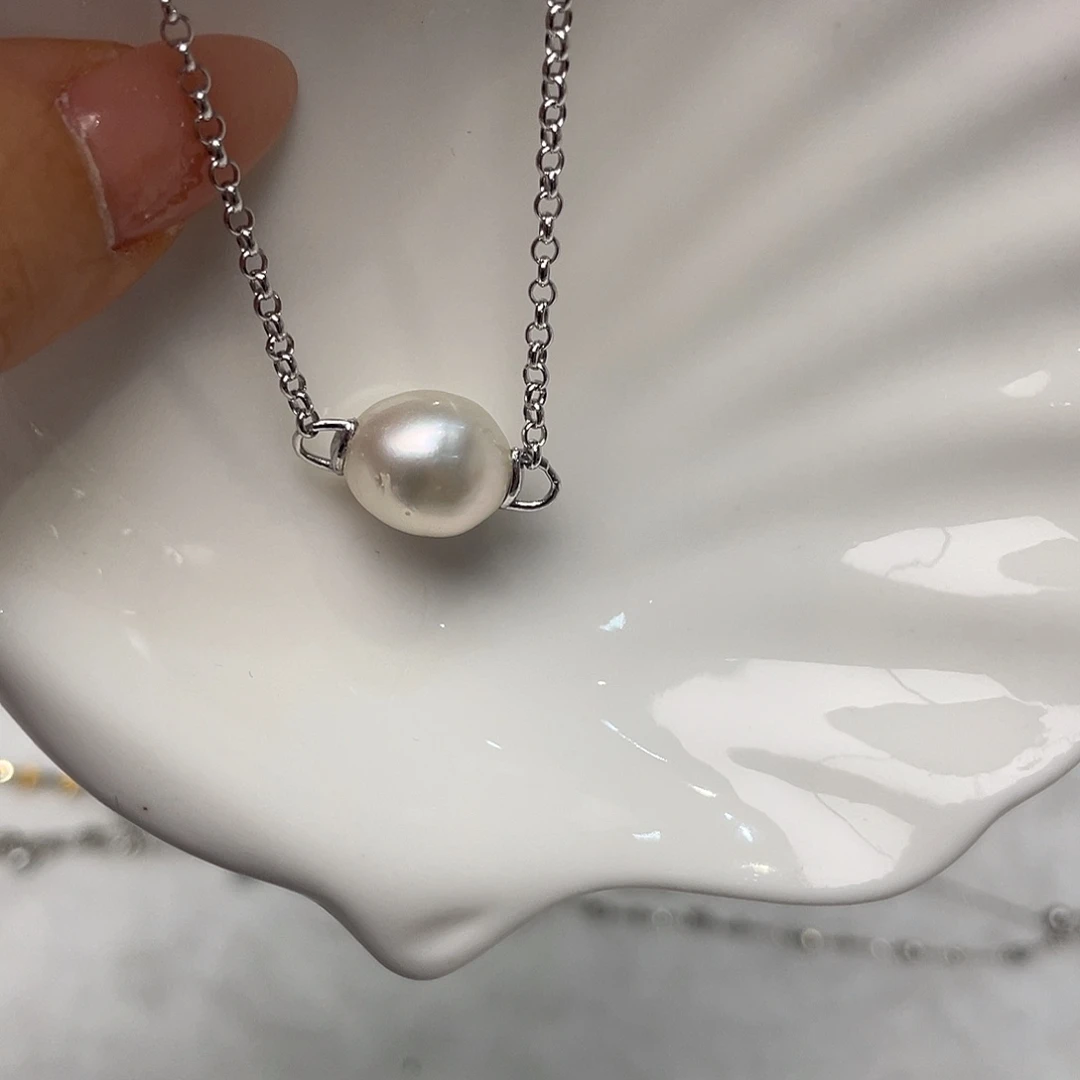 项链海水珍珠银S925镶嵌