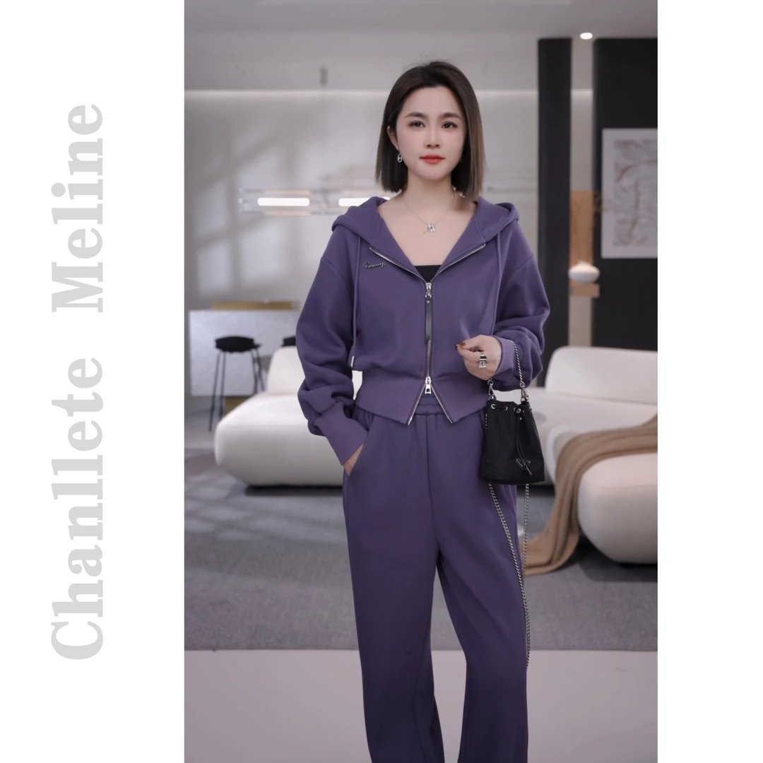 【Chanllete Meline】秋冬加绒厚款收腰显瘦棉感时尚套装CM-1040