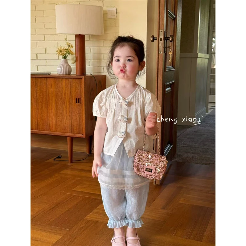 橙小7·25夏~立体小猫扣短袖娃娃衫XQ5208