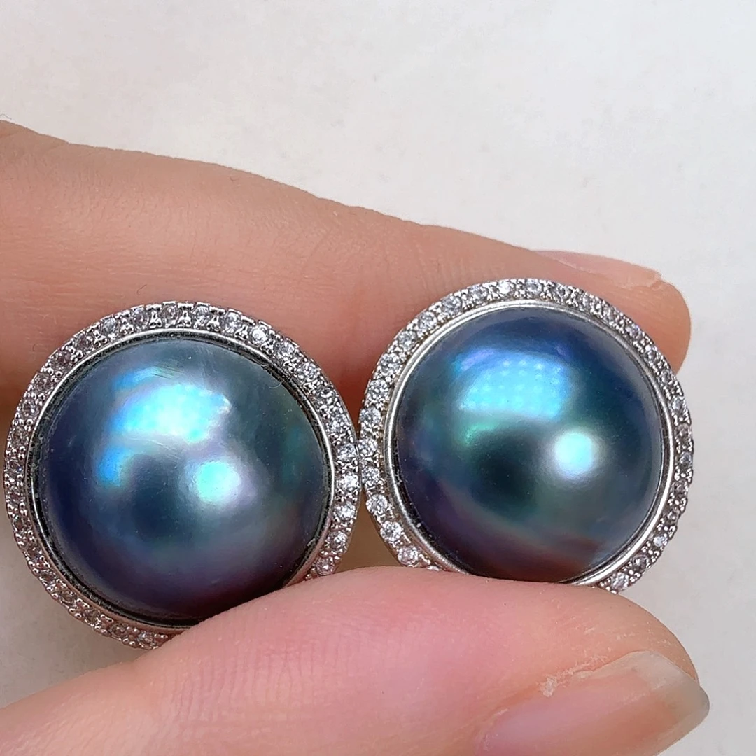 耳饰拼合珍珠（马贝珠）未镶嵌