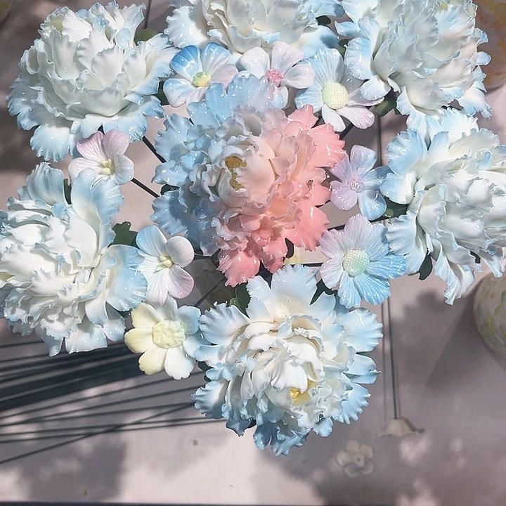 正品陶瓷手工陶瓷花花