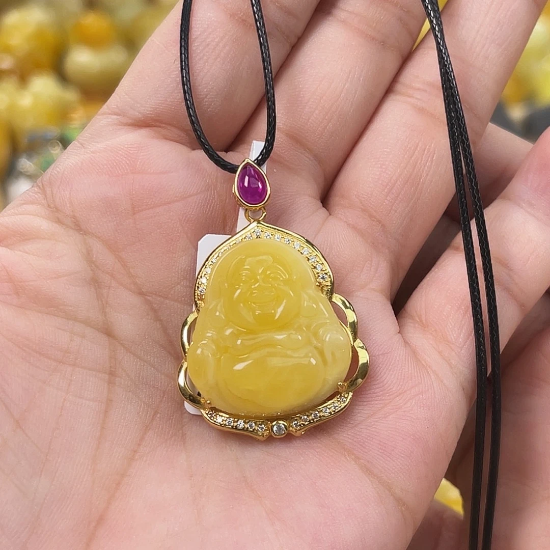 琥珀银S925镶嵌珠宝奇石琥珀h31