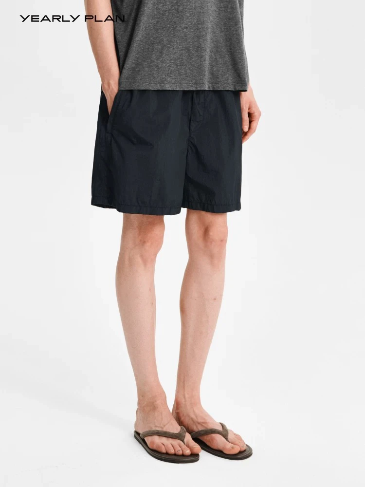YEARLY PLAN 2025年夏季新款简约松弛廓形透气质感休闲裤短裤女