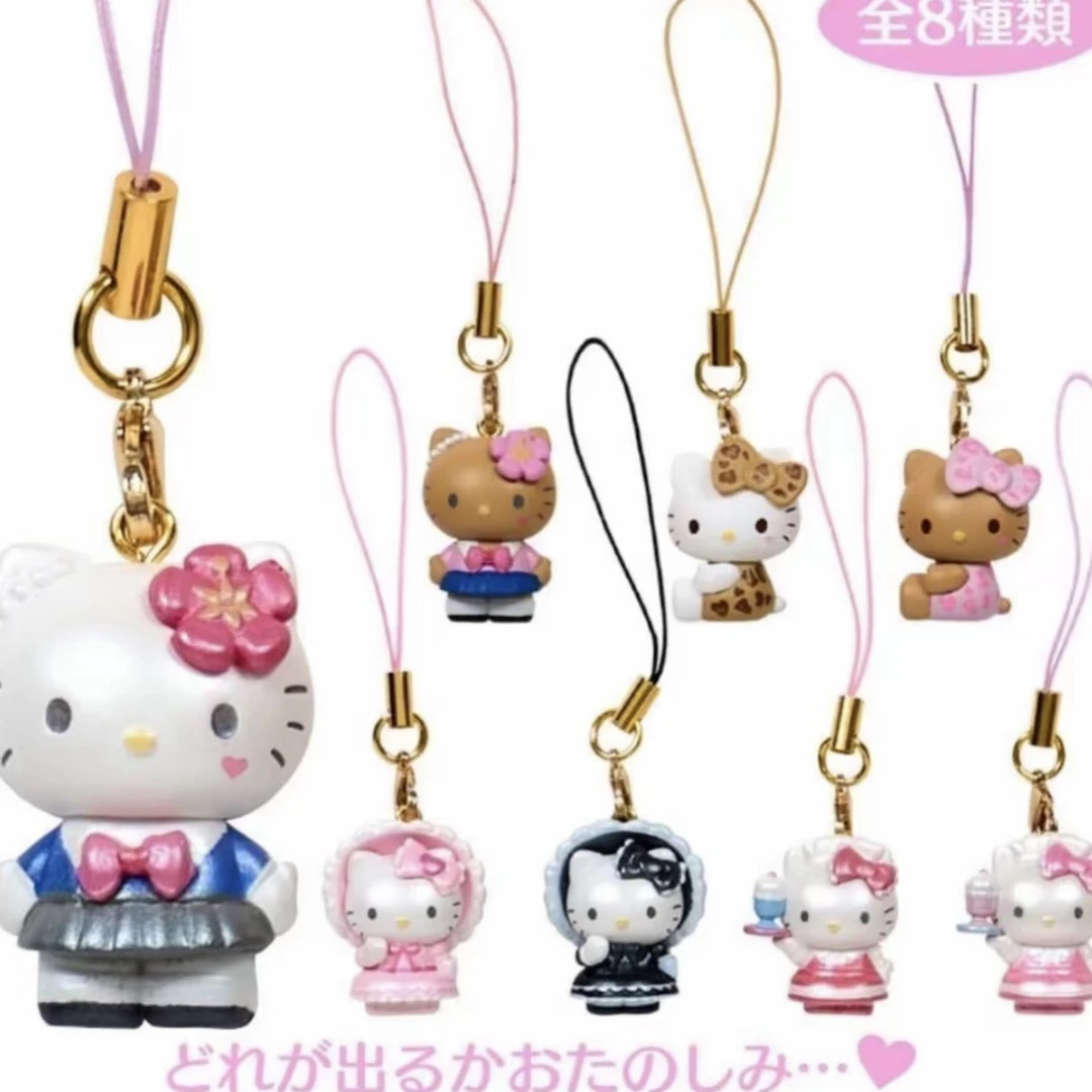 【日谷正版】三丽鸥Hellokitty洛丽塔黑皮手机链盲盒公仔