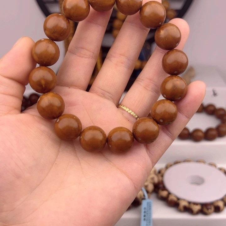 紫金鼠手串歌***丑精品14.8尺半实心光珠