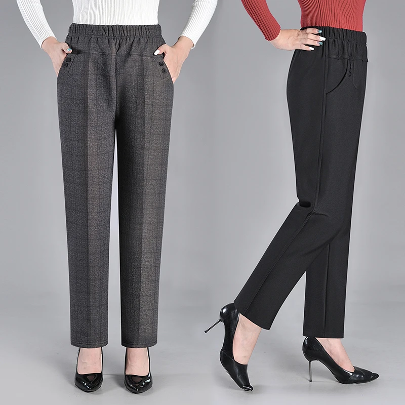 妈妈新款裤子女春秋奶奶装休闲裤中老年人春秋季外穿长裤直筒女裤