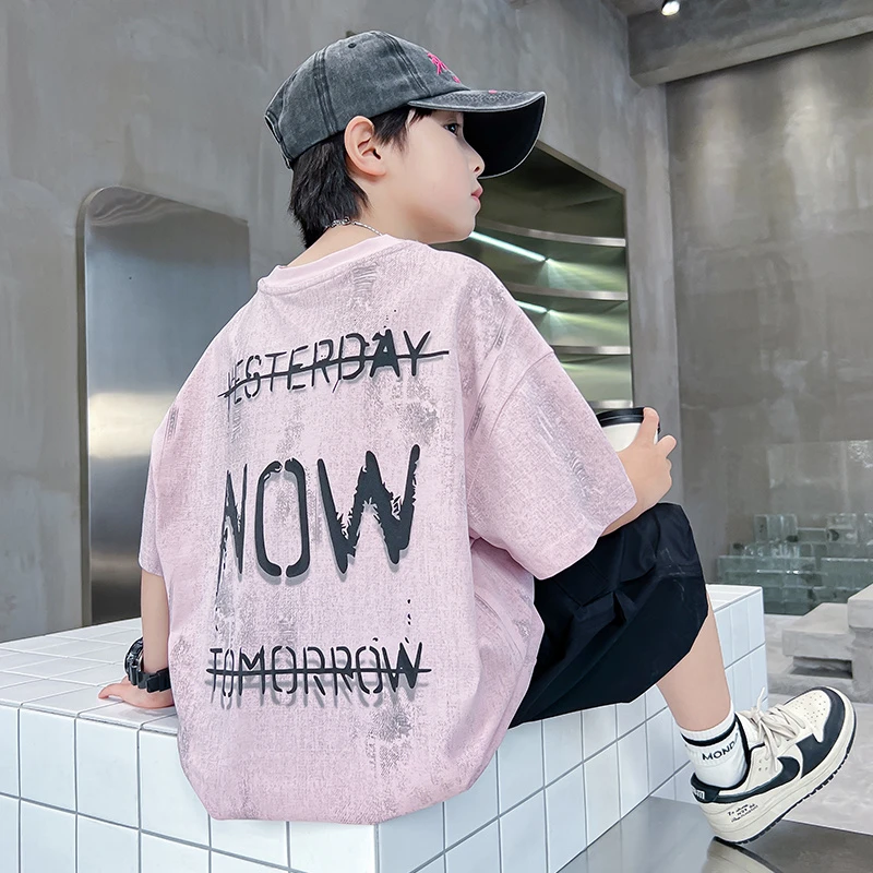 儿童装男童夏装纯棉短袖T恤2025新款夏季中大童帅气夏款男孩上衣t