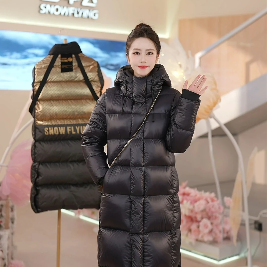 【反季清仓】雪中飞鹅绒羽绒服冬季加厚保暖中长款GQX30142764F