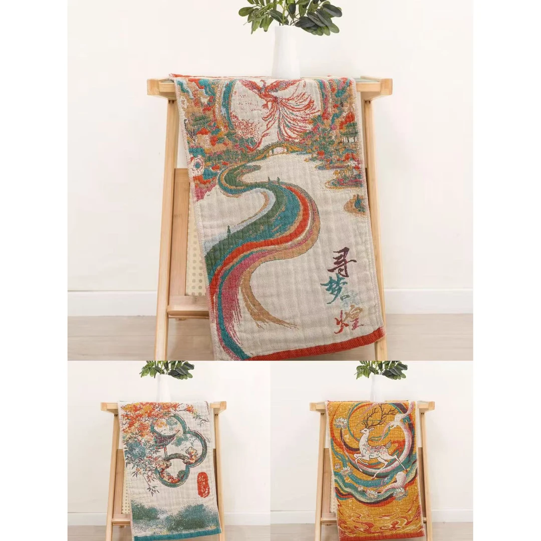 （3条装）国风古典美学系列-罗布麻纱布毛巾35*75cm