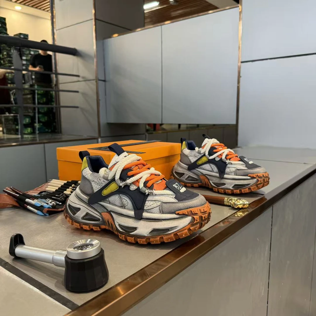 秋冬新款男士擦色做旧厚底增高单鞋冬季潮流鞋子棉鞋时尚休闲潮鞋