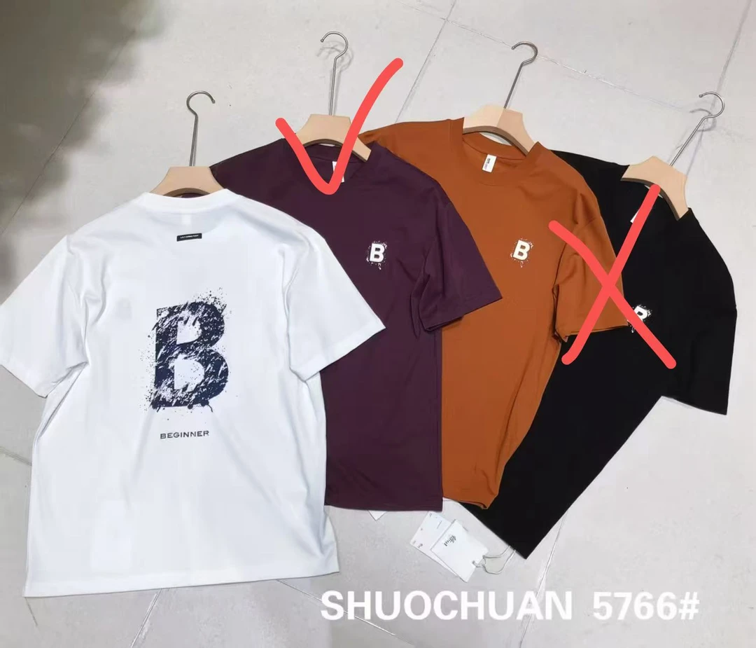 SC5766（聚水潭）短袖日常热转印圆领印花T恤常规款男士短袖