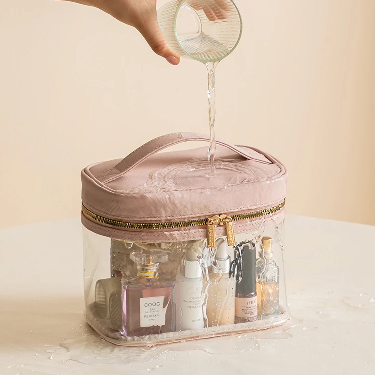 高颜值pvc化妆包网红高档时尚防水洗漱包简约小众便携式化妆品包