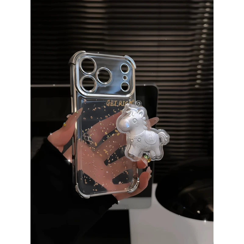 金箔字母适用苹果17pro手机壳16pm简约华为p80防摔6D小米荣耀oppo