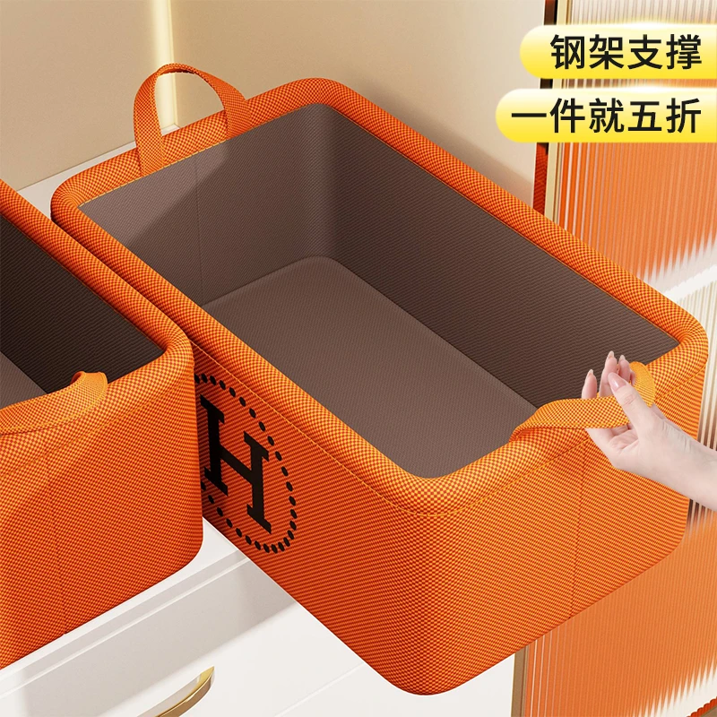 德国收纳箱家用放衣物整理盒衣柜抽屉式棉麻布艺折叠筐分层神器子