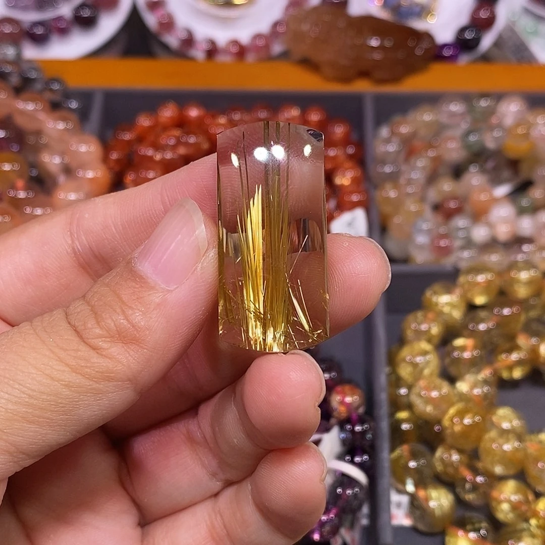 吊坠(赠链)未镶嵌水晶金钛晶吊坠