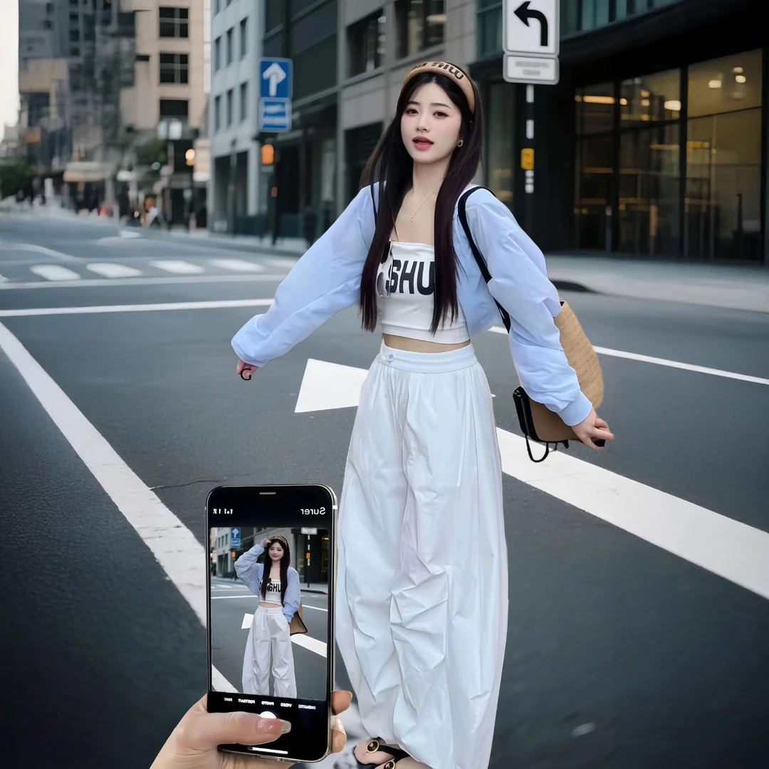 夏季新款大码胖mm防晒外套内搭裹胸阔腿裤显瘦气质减龄三件套装女